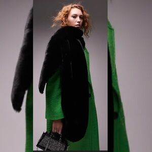 🔴 4/$12 ASOS Elegant Black Faux Fur Wrap Scarf